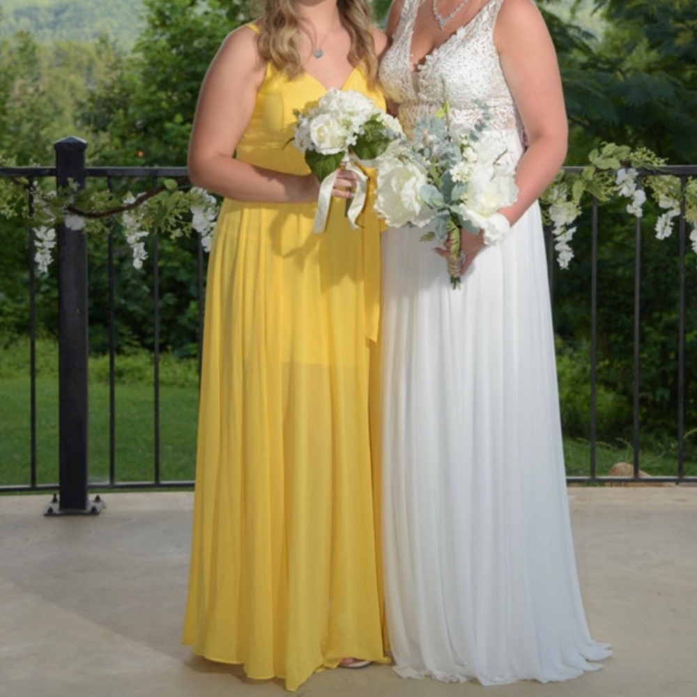 Long Beautiful Yellow Formal Dress